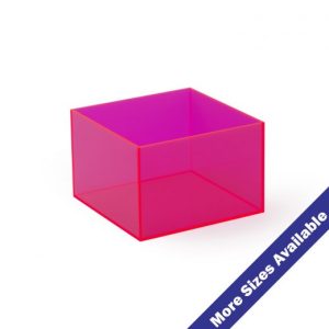 Floresan Kırmızı Akrilik 5 Taraflı Kutu